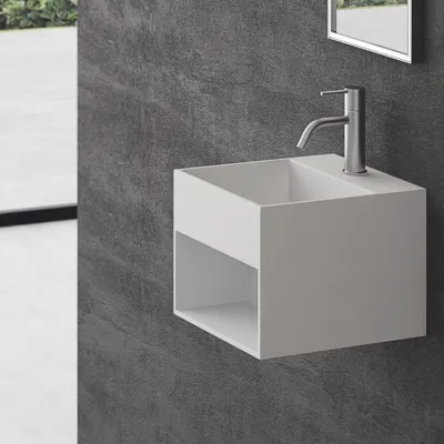 Boxo 33 - 33x33 Washbasin with storage, Mathvid SolidTec®