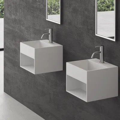 Boxo 33 - 33x33 Washbasin with storage, Mathvid SolidTec®