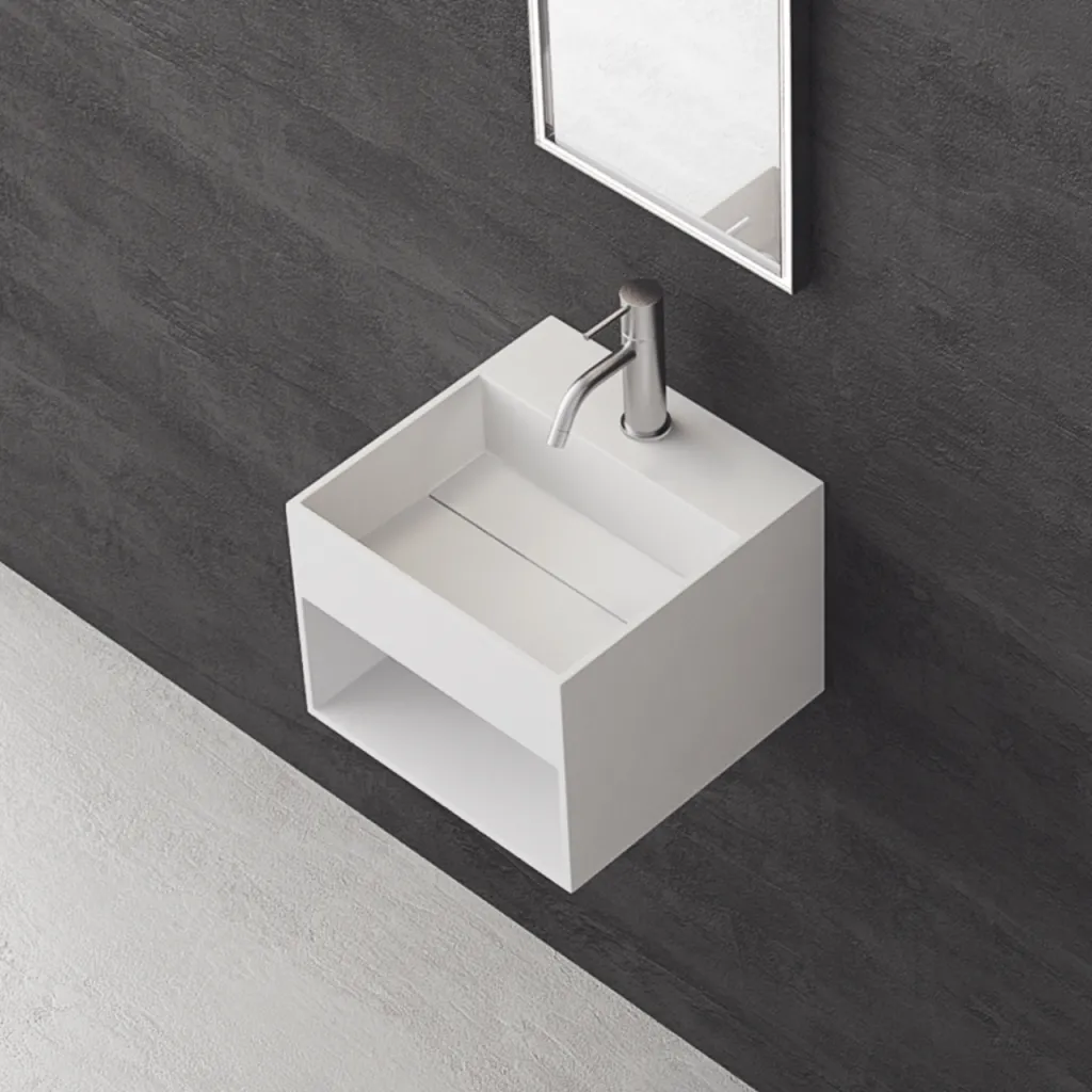 Boxo 33 - 33x33 Washbasin with storage, Mathvid SolidTec®
