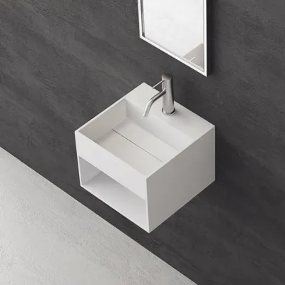 Boxo 33 - 33x33 Washbasin with storage, Mathvid SolidTec®