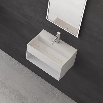 Boxo 45S - 45x30 cm Washbasin with storage, Mathvid SolidTec®