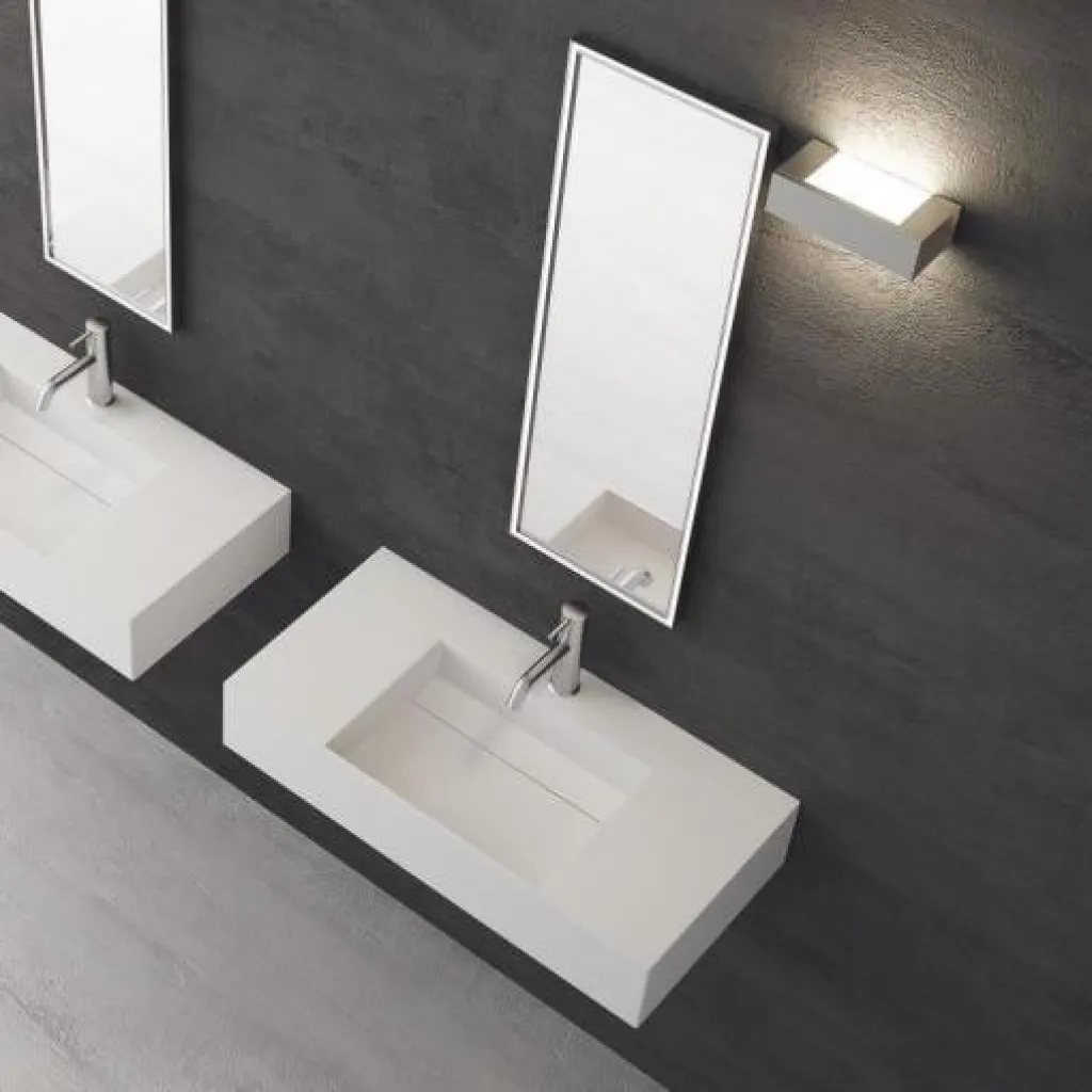 Contract 80C - 80x40 cm Washbasin, Matt White SolidTec®