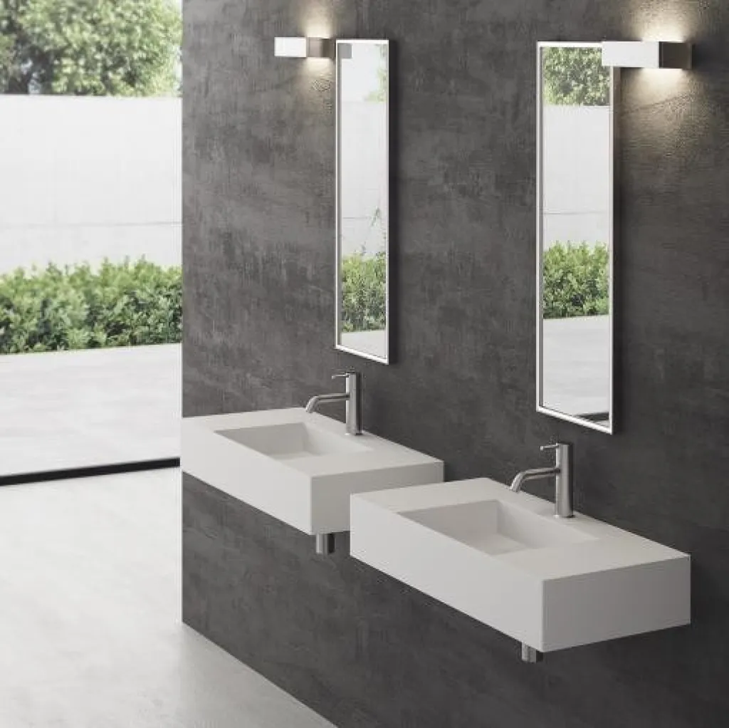 Contract 80C - 80x40 cm Washbasin, Matt White SolidTec®
