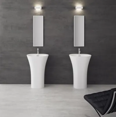 White Bucatini - 90hx63x42 Pedestal sink, Mathvid SolidTec®