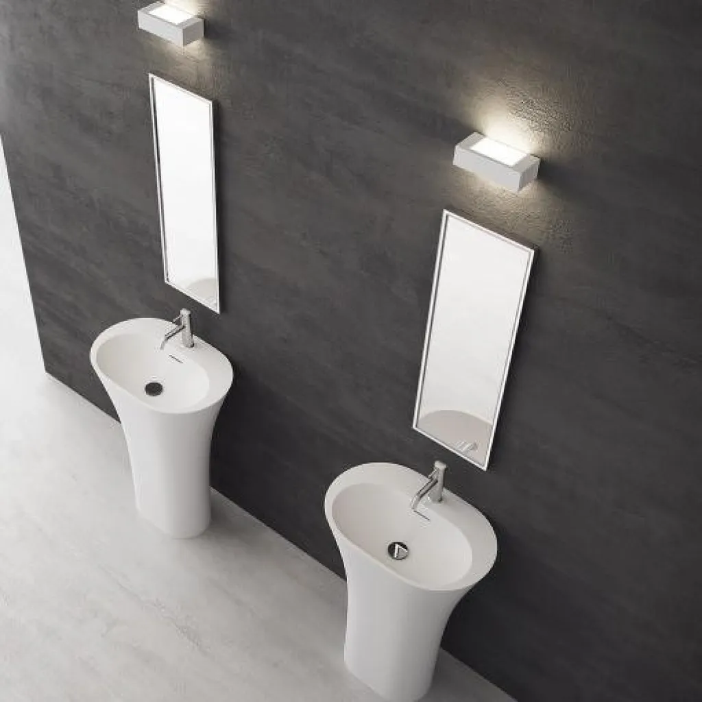 White Bucatini - 90hx63x42 Pedestal sink, Mathvid SolidTec®