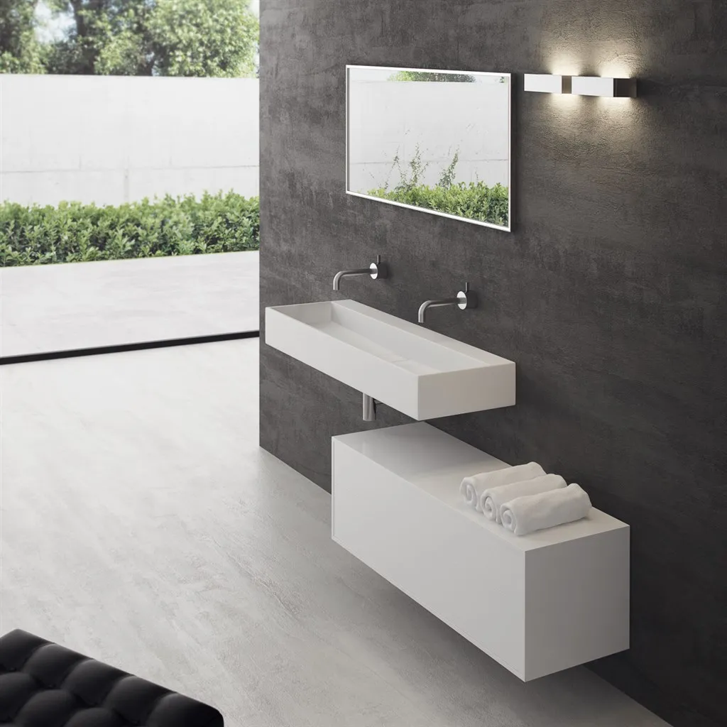 Contract 120 - 120x40 cm Washbasin, Matt White SolidTec®