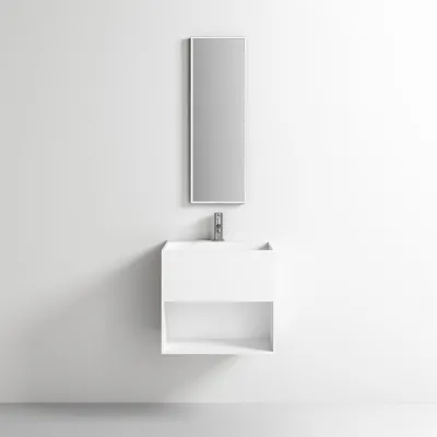 Boxo Inside 55 - 55x40 Sink with storage, Matt White SolidTec®