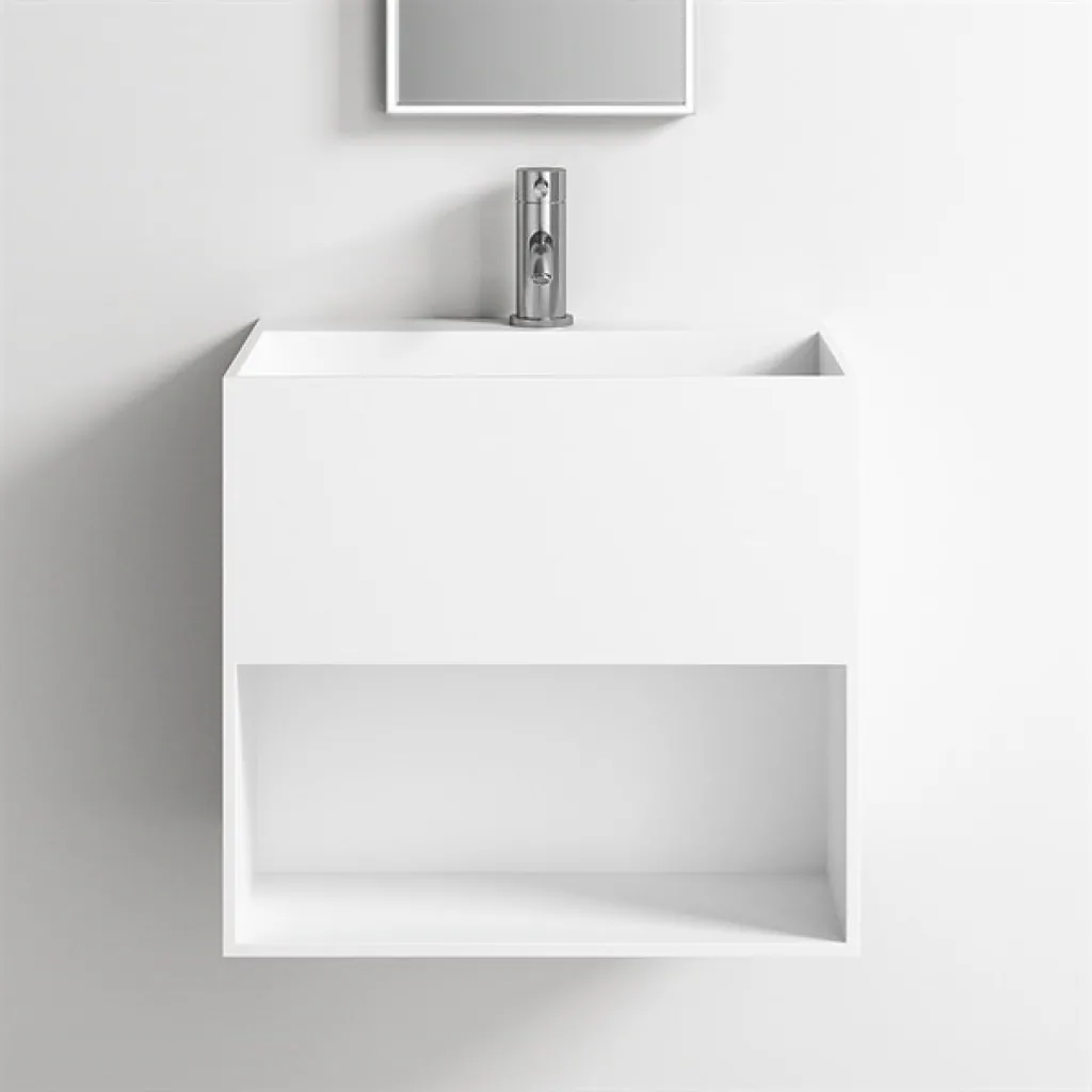 Boxo Inside 55 - 55x40 Sink with storage, Matt White SolidTec®