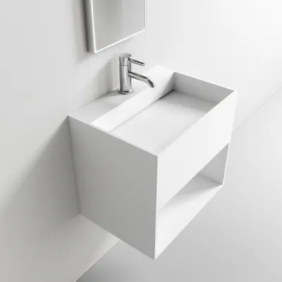 Boxo Inside 55 - 55x40 Sink with storage, Matt White SolidTec®