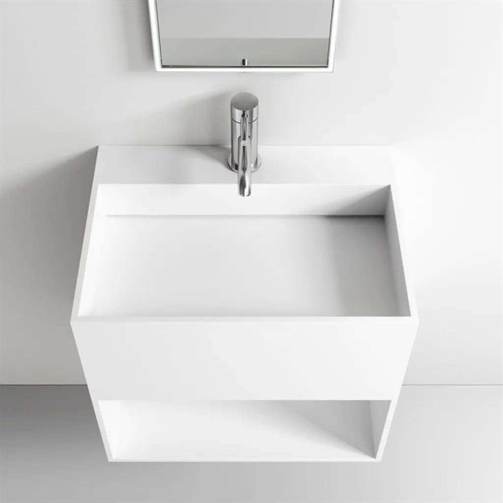 Boxo Inside 55 - 55x40 Sink with storage, Matt White SolidTec®