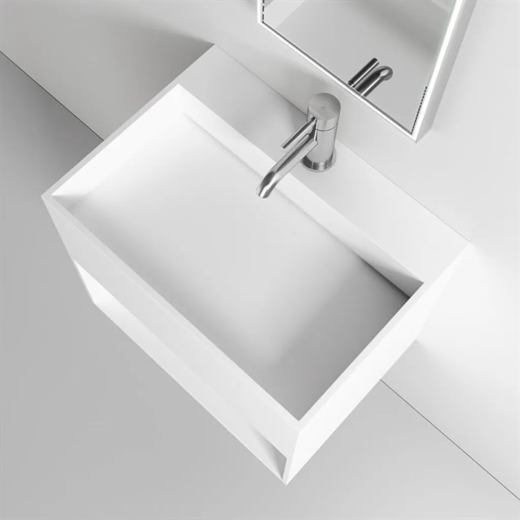 Boxo Inside 55 - 55x40 Sink with storage, Matt White SolidTec®