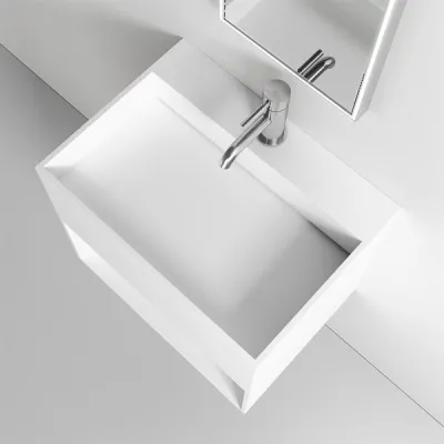 Boxo Inside 55 - 55x40 Sink with storage, Matt White SolidTec®