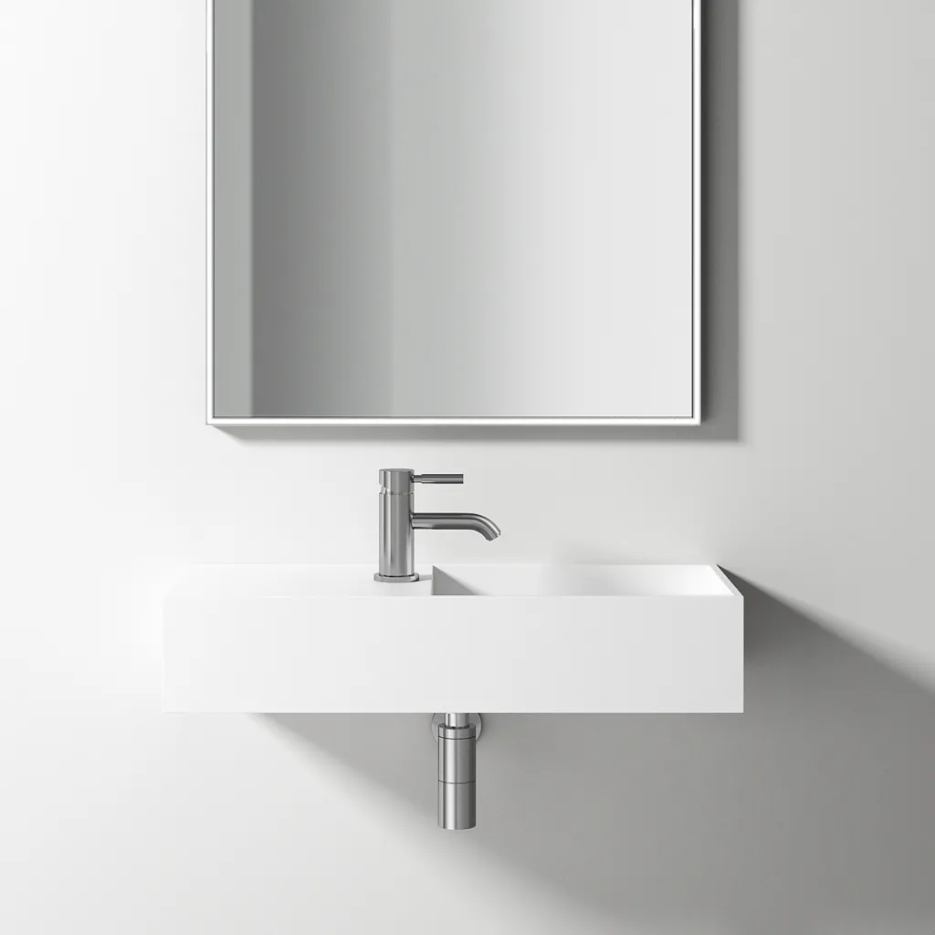 Kubo Inside 75R - 75x32.5 Sink on the right, Matt White SolidTec®