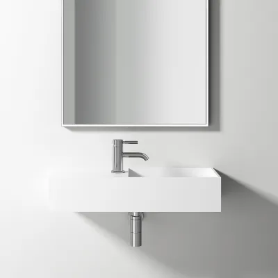Kubo Inside 75R - 75x32.5 Sink on the right, Matt White SolidTec®