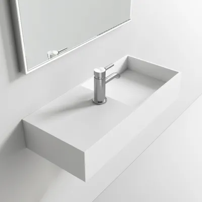 Kubo Inside 75R - 75x32.5 Sink on the right, Matt White SolidTec®