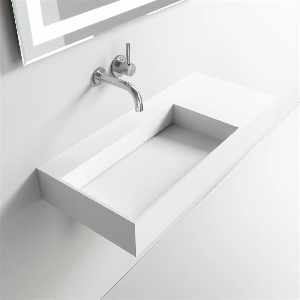 Kubo Inside 90L - Hand basin, Matt white SolidTec®