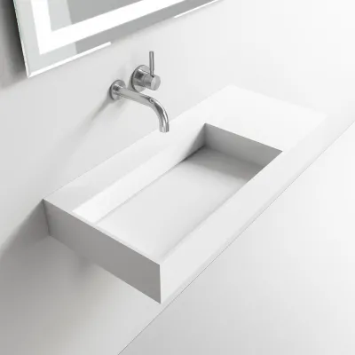 Kubo Inside 90L - Hand basin, Matt white SolidTec®