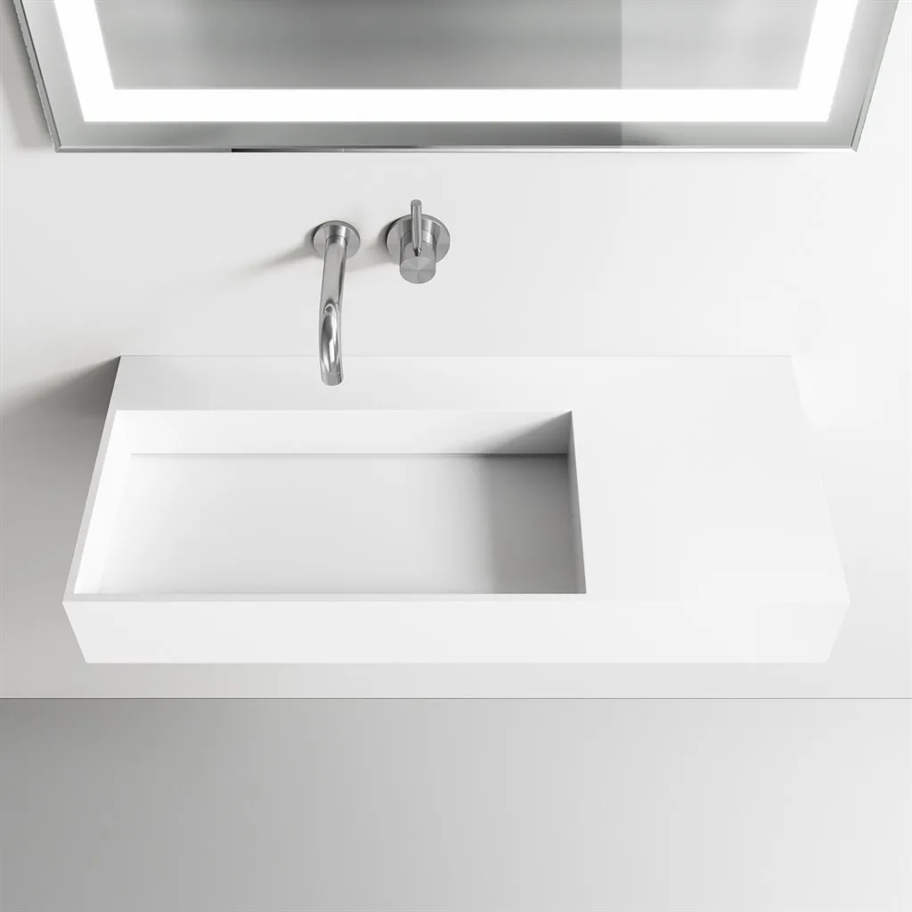 Kubo Inside 90L - Hand basin, Matt white SolidTec®