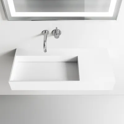 Kubo Inside 90L - Hand basin, Matt white SolidTec®