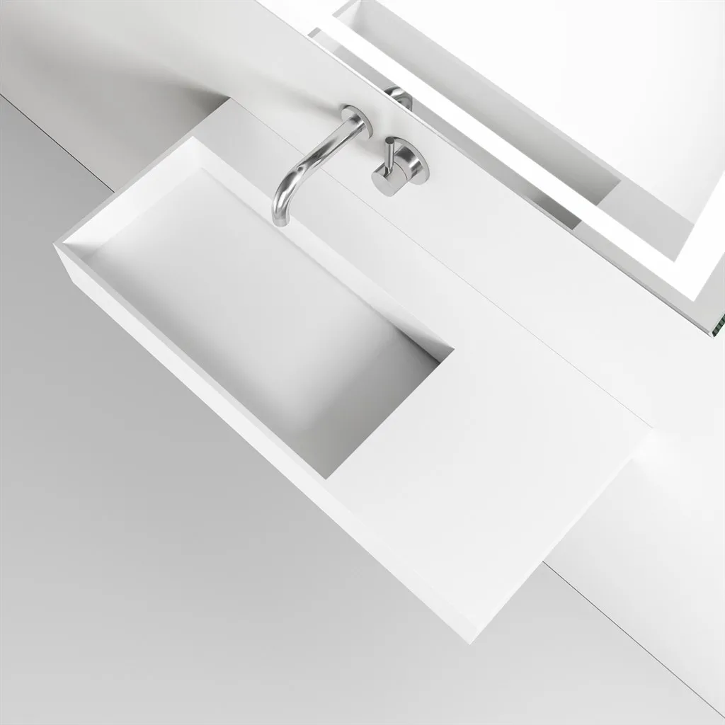 Kubo Inside 90L - Hand basin, Matt white SolidTec®