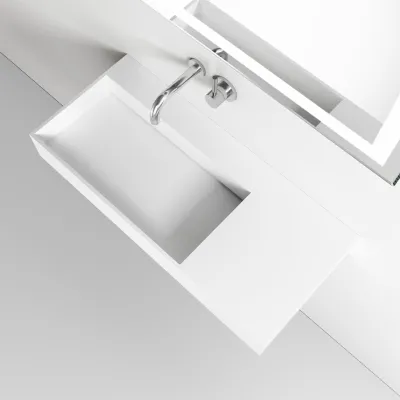 Kubo Inside 90L - Hand basin, Matt white SolidTec®