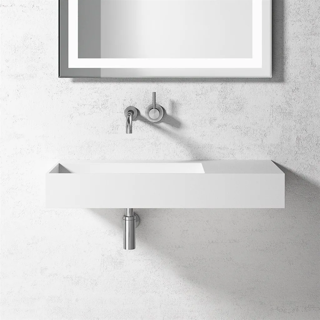 Kubo Inside 90L - Hand basin, Matt white SolidTec®