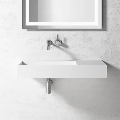Kubo Inside 90L - Hand basin, Matt white SolidTec®