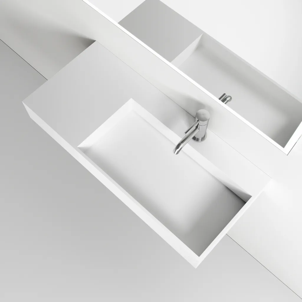 Kubo Inside 90R - 90x40 Washbasin, Matt white SolidTec®