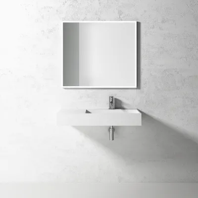 Kubo Inside 90R - 90x40 Washbasin, Matt white SolidTec®