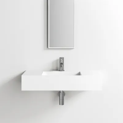 Contract Inside 80 - 80x40 cm Washbasin, Matt White SolidTec®