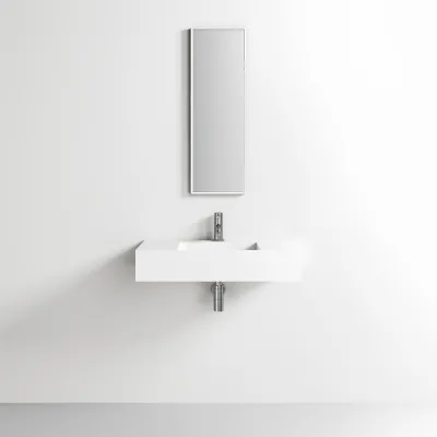 Contract Inside 80 - 80x40 cm Washbasin, Matt White SolidTec®