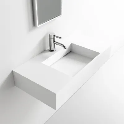 Contract Inside 80 - 80x40 cm Washbasin, Matt White SolidTec®