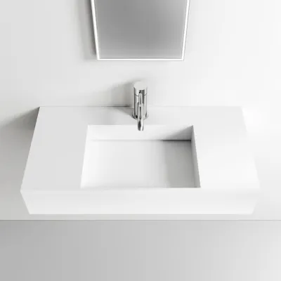 Contract Inside 80 - 80x40 cm Washbasin, Matt White SolidTec®