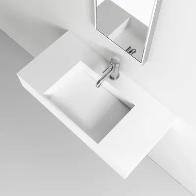 Contract Inside 80 - 80x40 cm Washbasin, Matt White SolidTec®