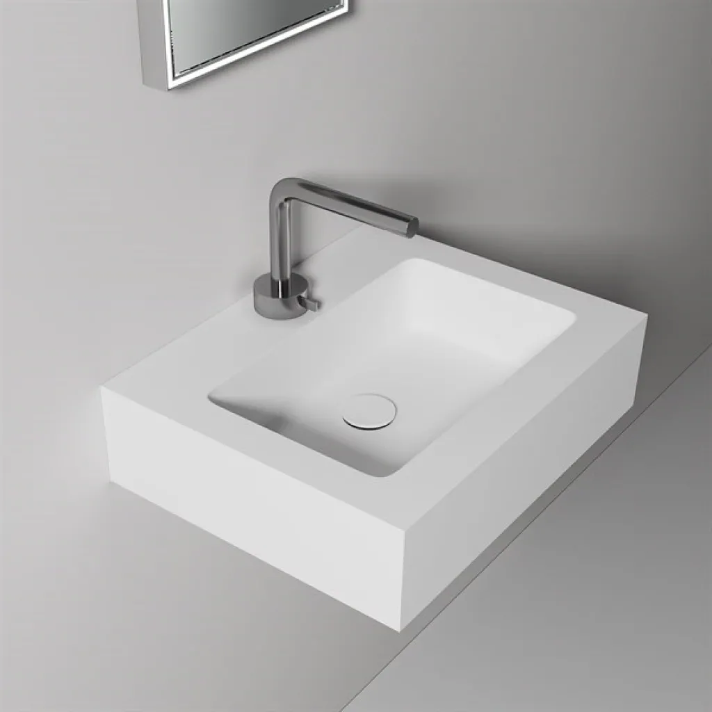 Waterproof 50 - 50x40 cm Washbasin, Matt White SolidTec®