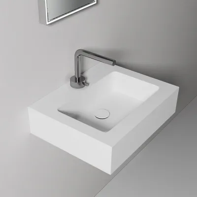 Waterproof 50 - 50x40 cm Washbasin, Matt White SolidTec®