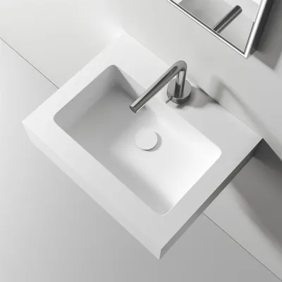 Waterproof 50 - 50x40 cm Washbasin, Matt White SolidTec®