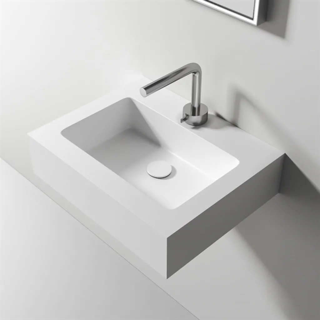 Waterproof 50 - 50x40 cm Washbasin, Matt White SolidTec®