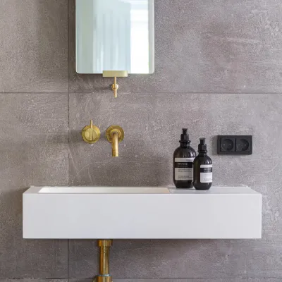 Waterproof 70L - 70x32 cm Sink on the left, Matt White SolidTec®