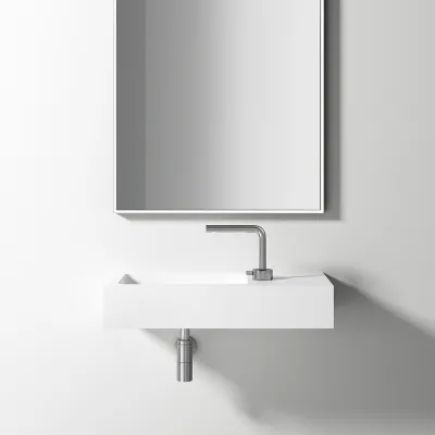 Waterproof 70L - 70x32 cm Sink on the left, Matt White SolidTec®