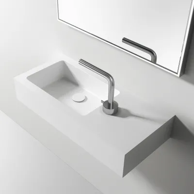 Waterproof 70L - 70x32 cm Sink on the left, Matt White SolidTec®