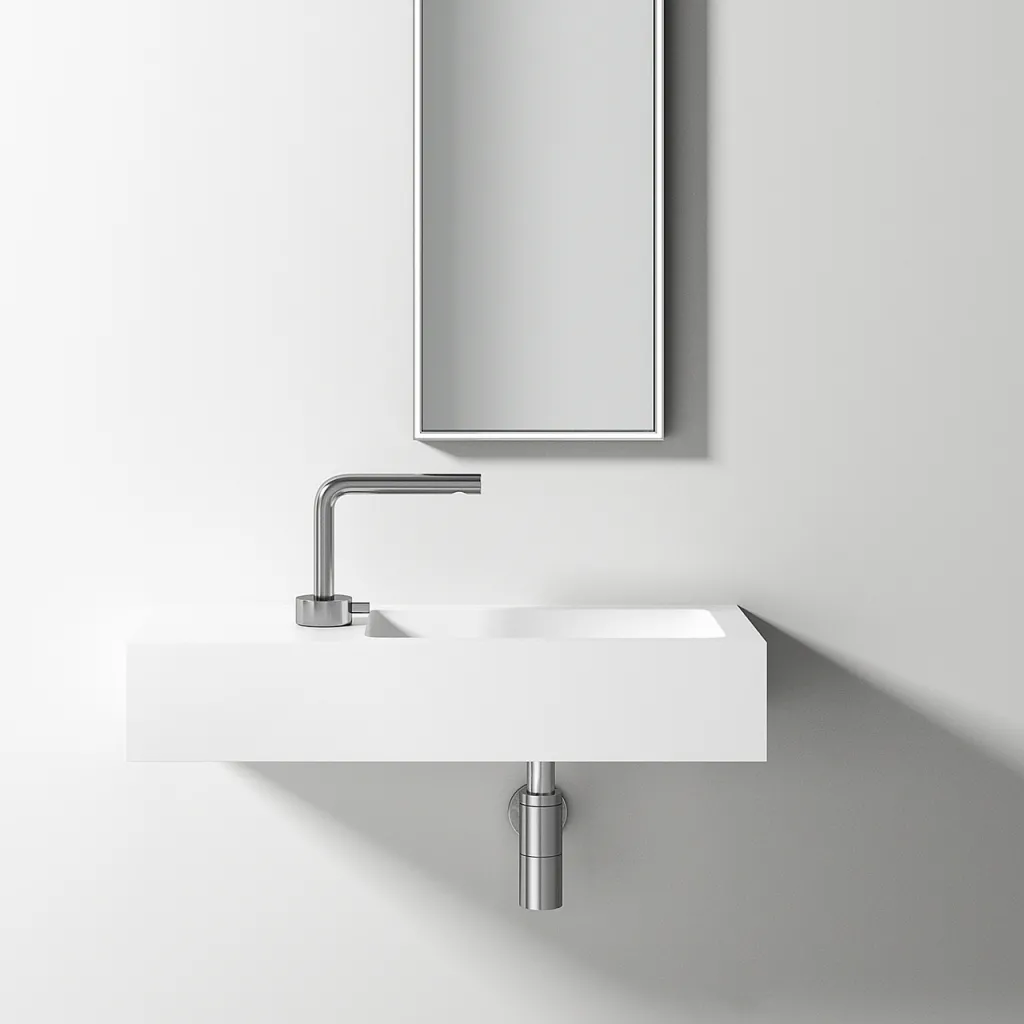 Waterproof 70R - 70x32 cm Sink on the right, Matt White SolidTec®