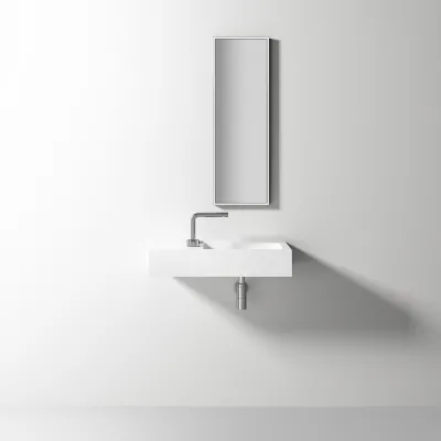 Waterproof 70R - 70x32 cm Sink on the right, Matt White SolidTec®