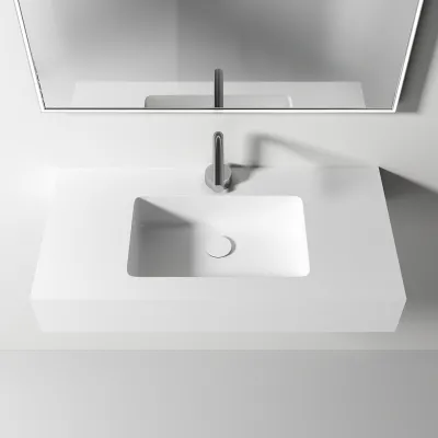 Waterproof 80 - 80x40 Washbasin, Matt white SolidTec®