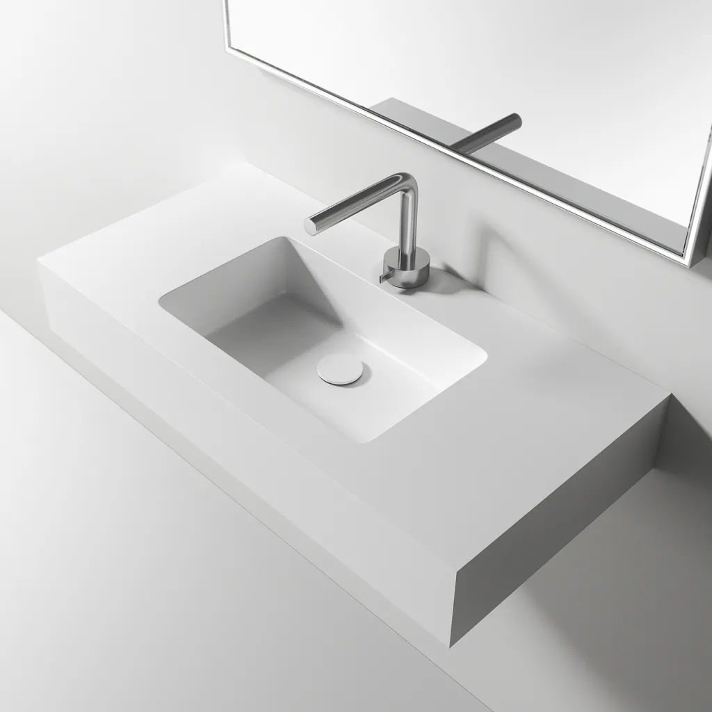 Waterproof 80 - 80x40 Washbasin, Matt white SolidTec®