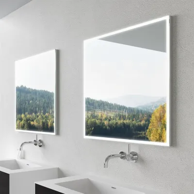 Kubic Light Dimmable 80x80 - LED Mirror w/color adjustment