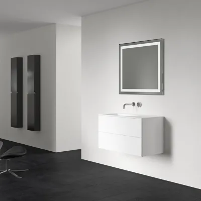 Block Soho 90L - Laundry cabinet 90x46 cm, Matt white