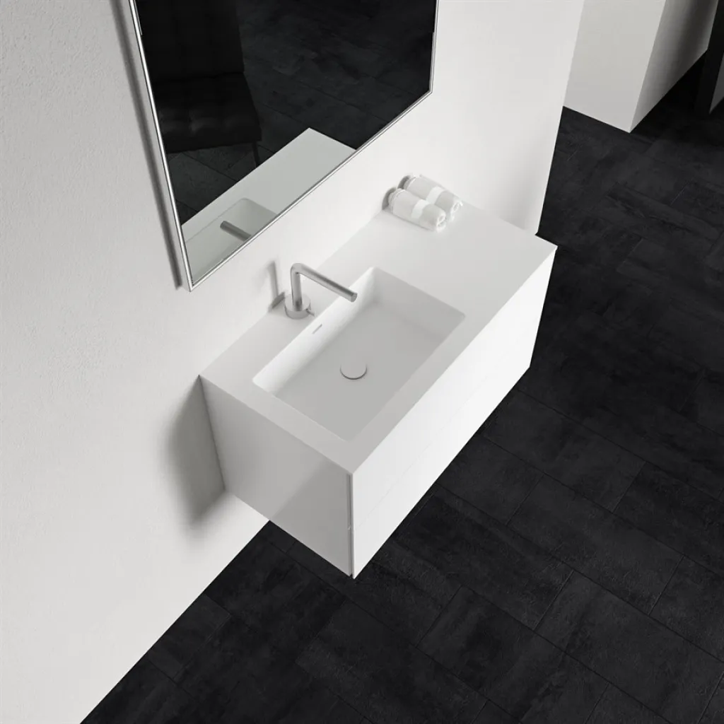 Block Soho 90L - Laundry cabinet 90x46 cm, Matt white