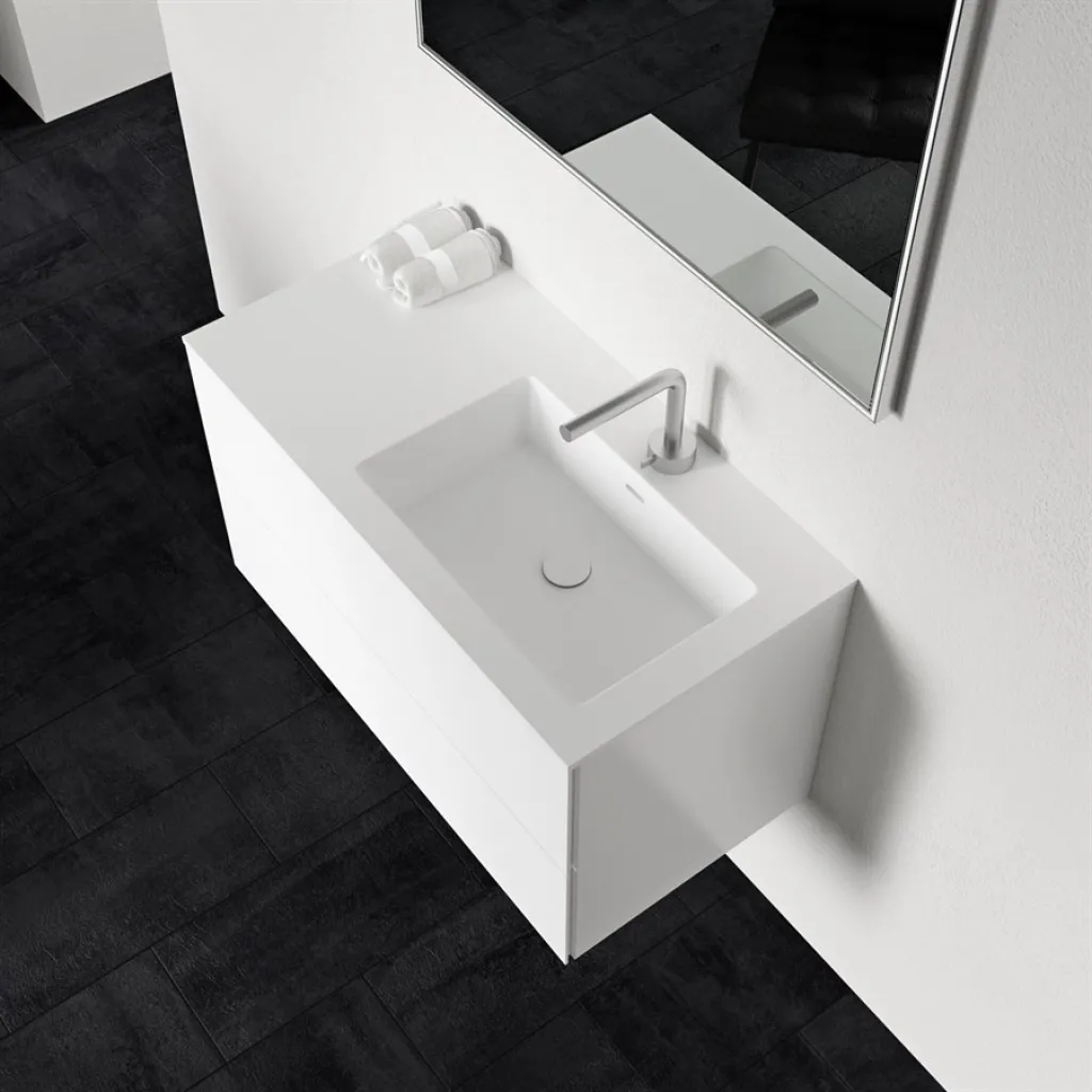 Block Soho 90R - Laundry cabinet 90x46 cm, Matt white