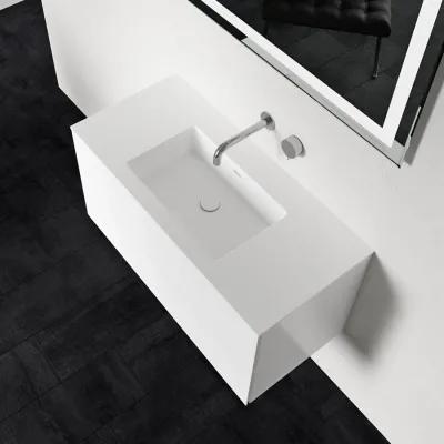 Block Soho 100 - Laundry cabinet 100x46 cm, Matt white